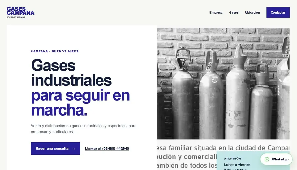 Captura del sitio de Gases Campana
