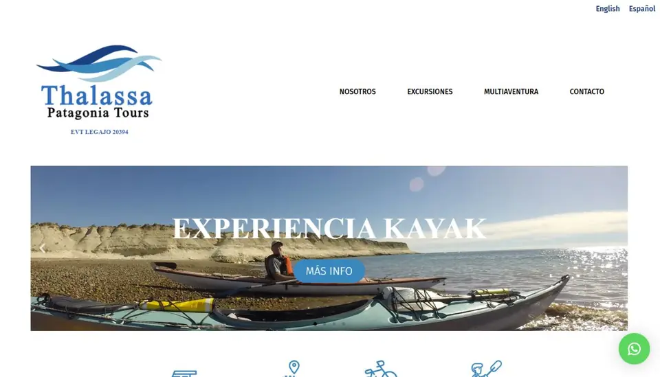 Captura del sitio de Thalassa Patagonia Tours